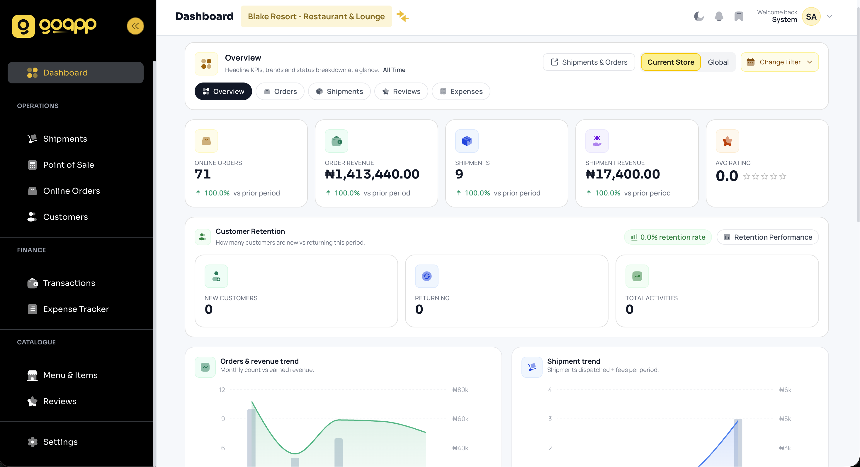 GoApp real-time delivery and e-commerce fulfillment dashboard for Nigerian businesses
